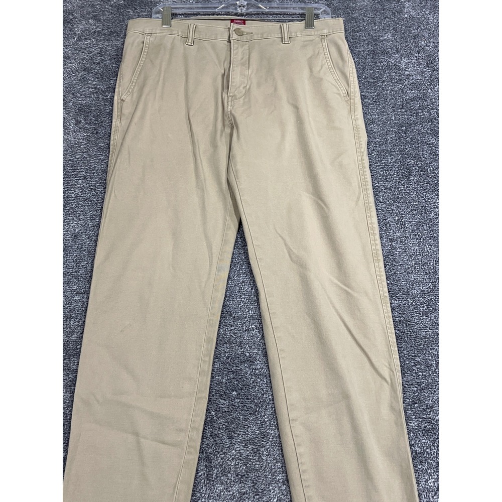 Levis XX Chino Standard Taper Pants Mens 33x32 Tan Khaki WaterLess 85226-0069